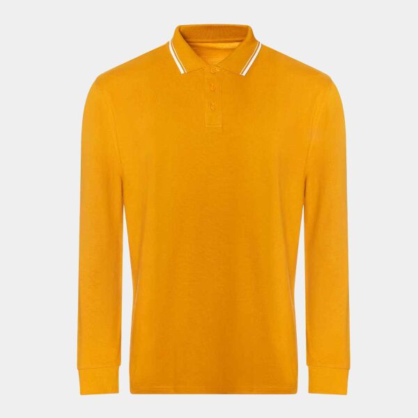 AWDis Long Sleeve Tipped 100 Polo Shirt Thumbnail