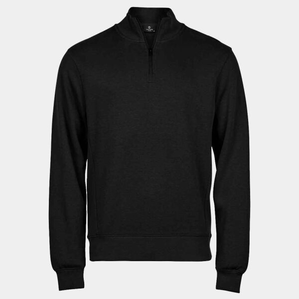 Tee Jays Ribbed Interlock Half Zip Sweatshirt Thumbnail