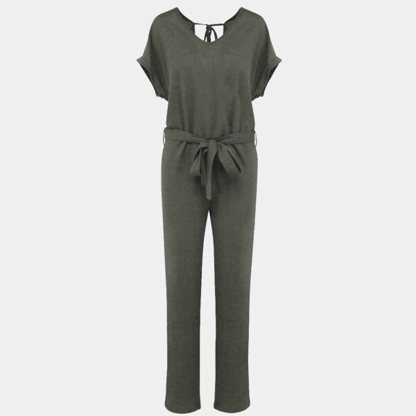 Spasso Ladies Short Sleeve Linen Knit Jumpsuit Thumbnail