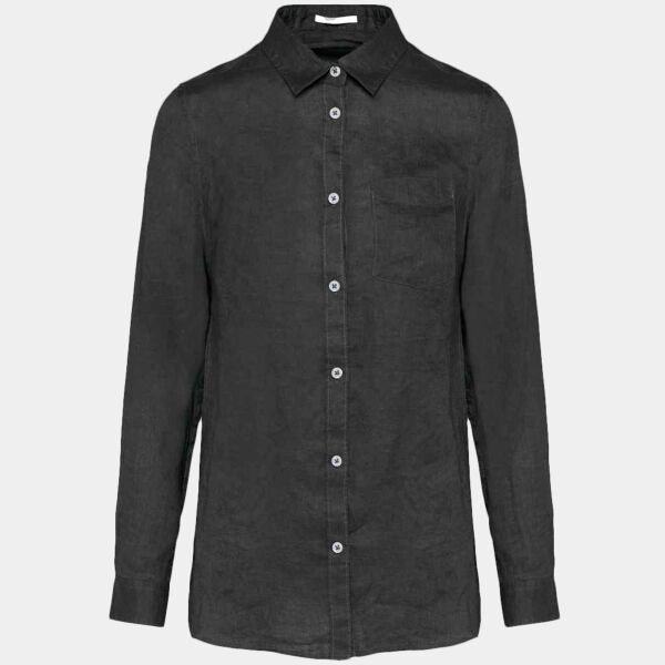 Spasso Ladies Long Sleeve Linen Shirt Thumbnail