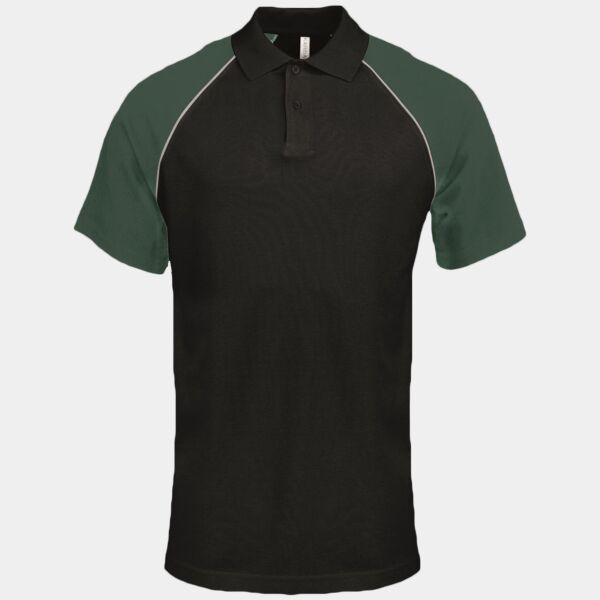 Kariban Baseball Cotton Piqué Polo Shirt Thumbnail