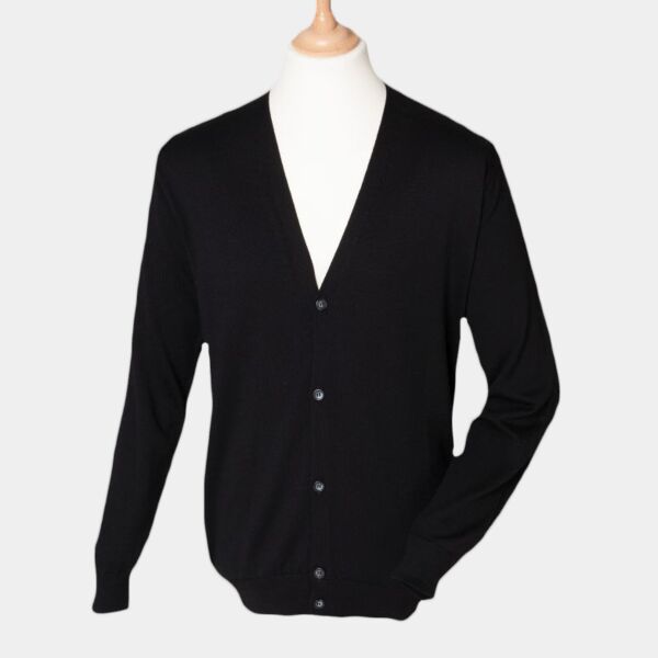 Henbury Lightweight Cotton Acrylic V Neck Cardigan Thumbnail