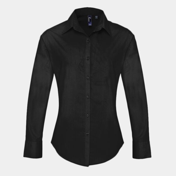 Premier Ladies Supreme Long Sleeve Poplin Shirt Thumbnail