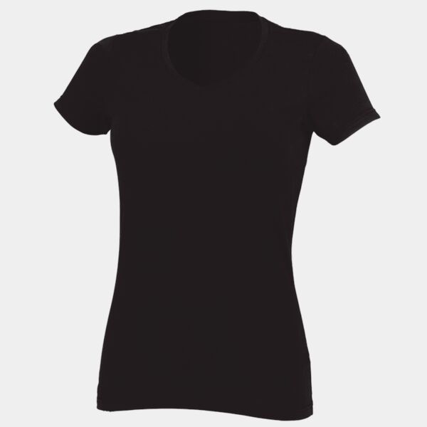 SF Clothing Ladies Feel Good Stretch V Neck T-Shirt Thumbnail