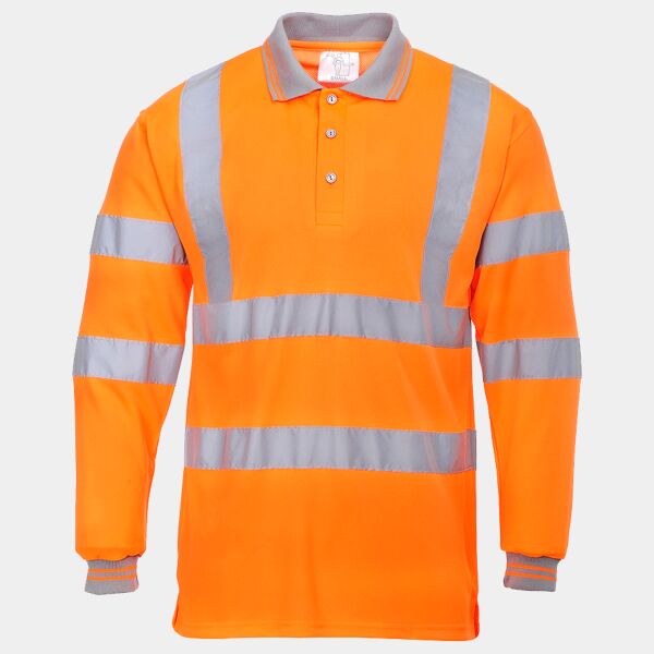 Portwest Hi-Vis Long Sleeve Polo Shirt Thumbnail