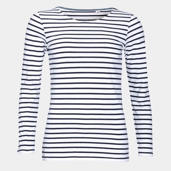 SOL'S Ladies Marine Long Sleeve Striped T-Shirt Thumbnail