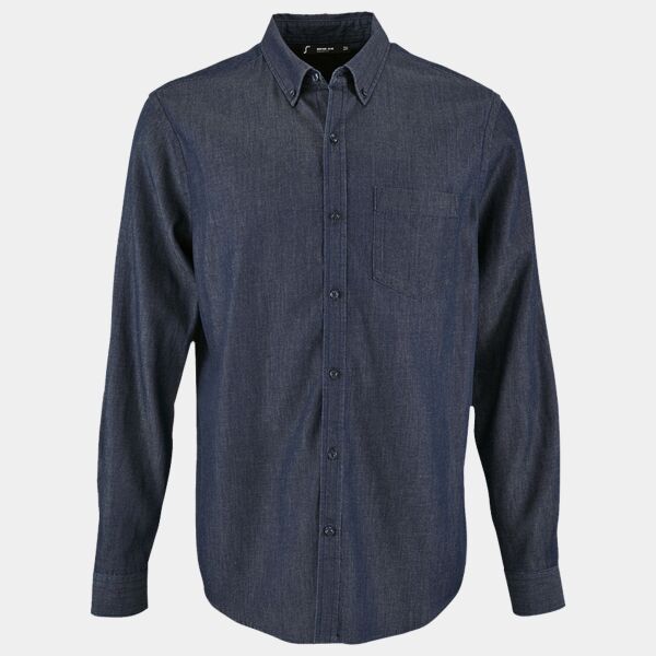SOL'S Barry Long Sleeve Denim Shirt Thumbnail