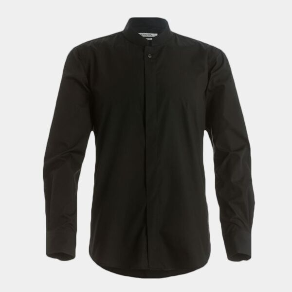 Kustom Kit Long Sleeve Tailored Mandarin Collar Shirt Thumbnail