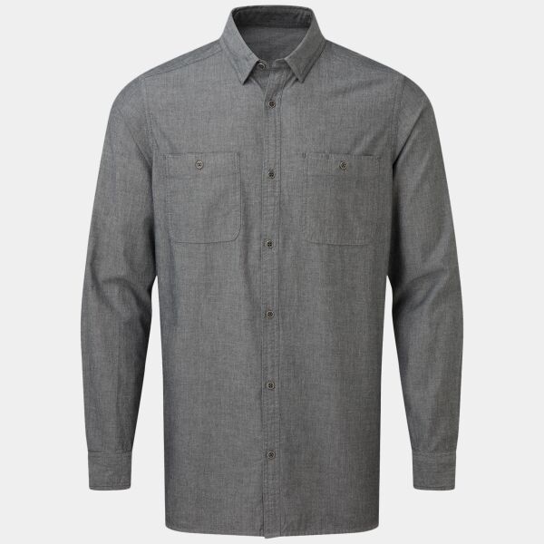 Premier Fairtrade Organic Long Sleeve Chambray Shirt Thumbnail