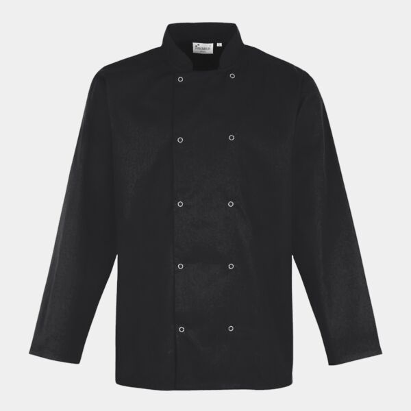 Premier Unisex Long Sleeve Stud Front Chef's Jacket Thumbnail
