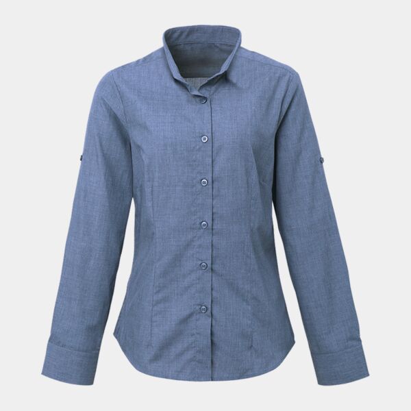 Draughts Ladies Mandarin Collar Shirt Thumbnail
