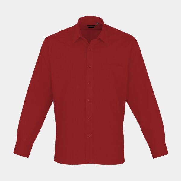 10 x Premier Long Sleeve Poplin Shirt Thumbnail