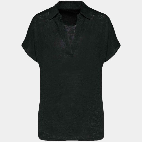 Spasso Ladies Linen Polo Shirt Thumbnail